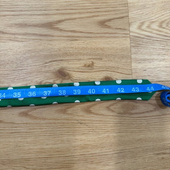 J Crew Women's Green White Polka Dot Silk D-Ring Buckle Belt Size Medium / Large - Picture 5 of 7